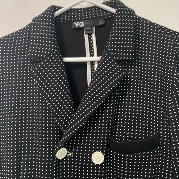 EUC Y-3 Adidas Yohji Yamamoto mens polka dot cotton blazer - Picture 5 of 13